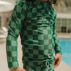 Mini Rash Guard And Shorts Set, Green Check 17 Mini Rash Guard And Shorts Set, Green Check -Clothing Promotional Store 369A8959final