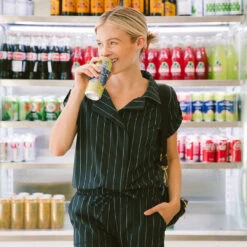 Navy Pinstripe Collar Jumpsuit -Clothing Promotional Store 369A9018final 1