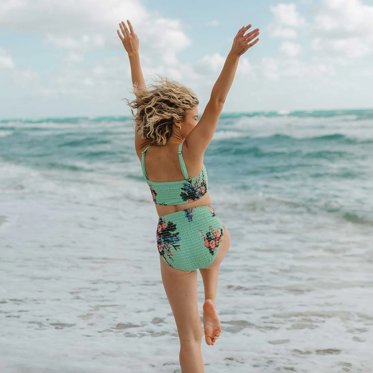 Rose Mint Smocked High-Waisted Bottoms 10 Rose Mint Smocked High-Waisted Bottoms - Image 8