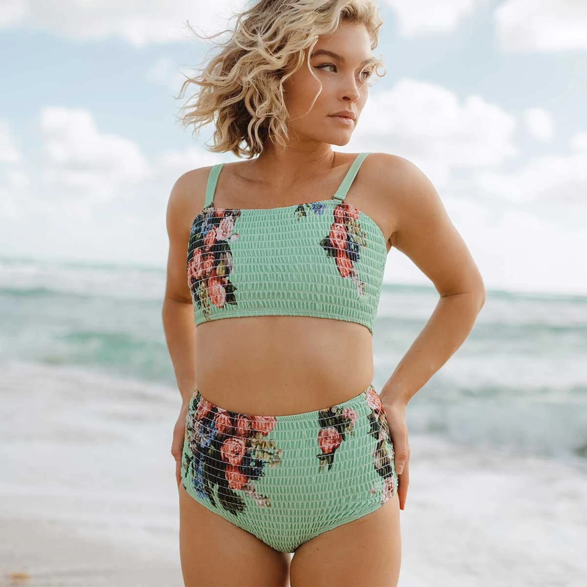 Rose Mint Smocked High-Waisted Bottoms 8 Rose Mint Smocked High-Waisted Bottoms - Image 6