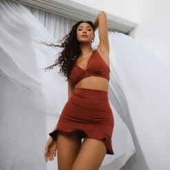 Cinnamon High-Waisted Swim Skirt -Clothing Promotional Store 369A9195final