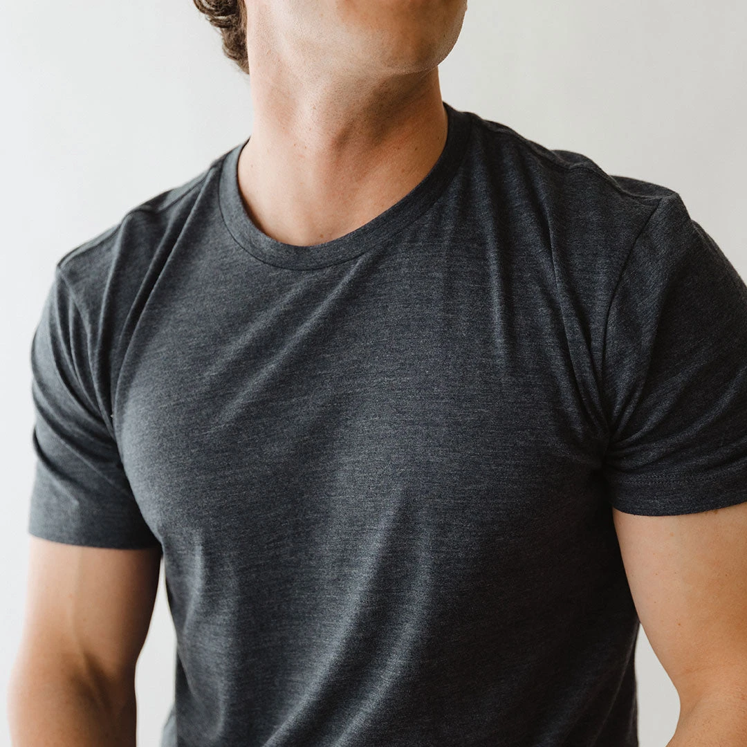 Men's Classic Tee, Heather Navy 7 Men's Classic Tee, Heather Navy - Image 5