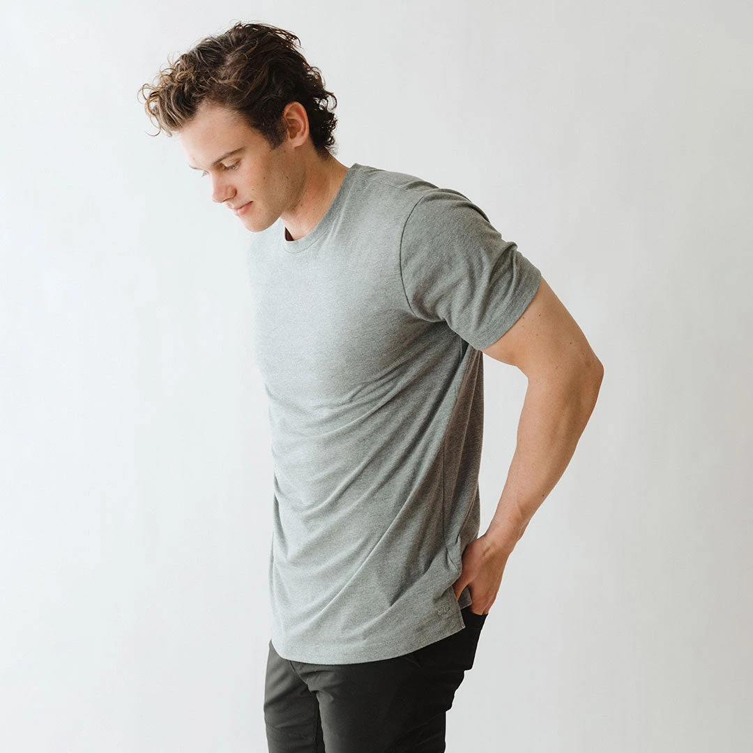 Men's Classic Tee, Heather Grey 4 Men's Classic Tee, Heather Grey - Image 2