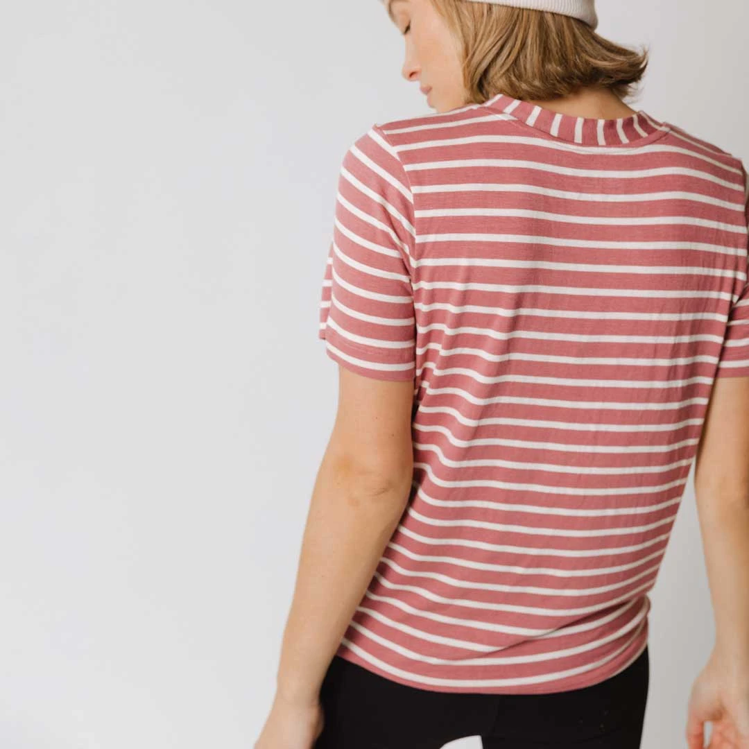 Boyfriend Tee, Mauve/Ivory 4 Boyfriend Tee, Mauve/Ivory - Image 2