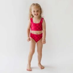 Mini Olivia Two-Piece Set, Magenta Check -Clothing Promotional Store 369A9439final 1