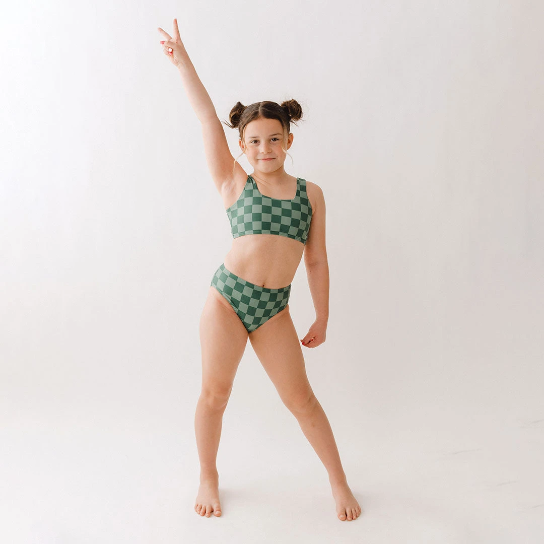Mini Olivia Two-Piece Set, Green Check 8 Mini Olivia Two-Piece Set, Green Check - Image 6