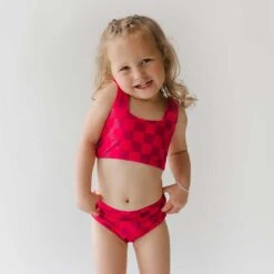 Mini Olivia Two-Piece Set, Magenta Check -Clothing Promotional Store 369A9521final