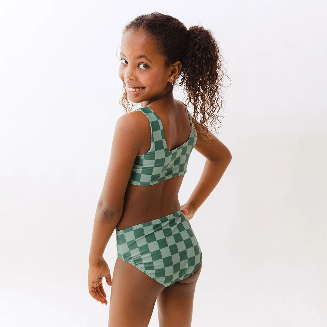Mini Olivia Two-Piece Set, Green Check 4 Mini Olivia Two-Piece Set, Green Check - Image 2