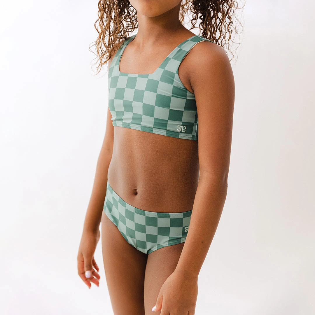 Mini Olivia Two-Piece Set, Green Check 5 Mini Olivia Two-Piece Set, Green Check - Image 3