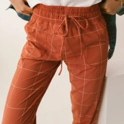 Destination Joggers, Rust Windowpane 16 Destination Joggers, Rust Windowpane -Clothing Promotional Store 3 closeup longer 1