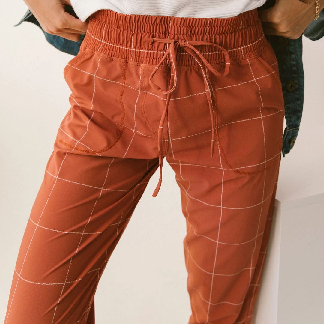Destination Joggers, Rust Windowpane 8 Destination Joggers, Rust Windowpane - Image 6