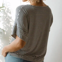 Relaxed Tee, Ivory And Black Stripe 11 Relaxed Tee, Ivory And Black Stripe -Clothing Promotional Store 69A8866final 1