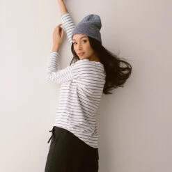 Long Sleeve Tee, Indigo Venice Stripe -Clothing Promotional Store 89A3270 1