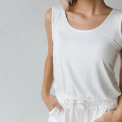 Serenity Tank Jumpsuit, Ivory -Clothing Promotional Store 89A6371