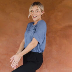 Relaxed Tee, Blue Denim -Clothing Promotional Store 89A8056final 1