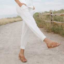 Serenity Harem Joggers, Ivory -Clothing Promotional Store 89A9332final