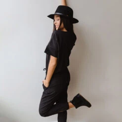 Everyday Jumpsuit, Black -Clothing Promotional Store BOSS CROP JUMPSUIT BLACK 8 1
