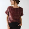 Boss Crop Tee, Maroon Windowpane 2 Boss Crop Tee, Maroon Windowpane -Clothing Promotional Store BOSS CROP MAROON WINDOWPANE 2 977473e7 42ce 4c2c 86f8 6ab94ddab1c4