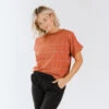 Boss Crop Tee, Rust Windowpane -Clothing Promotional Store BOSS CROP RUST WINDOWPANE WEB 8