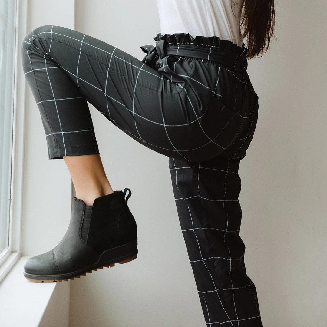 Black Windowpane Bow Belt Capri 7 Black Windowpane Bow Belt Capri - Image 5