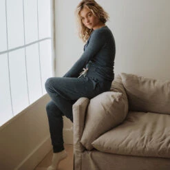 Cabin Fever Joggers, Heather Denim -Clothing Promotional Store CABIN FEVER JOGGERS HEATHER DENIM 4