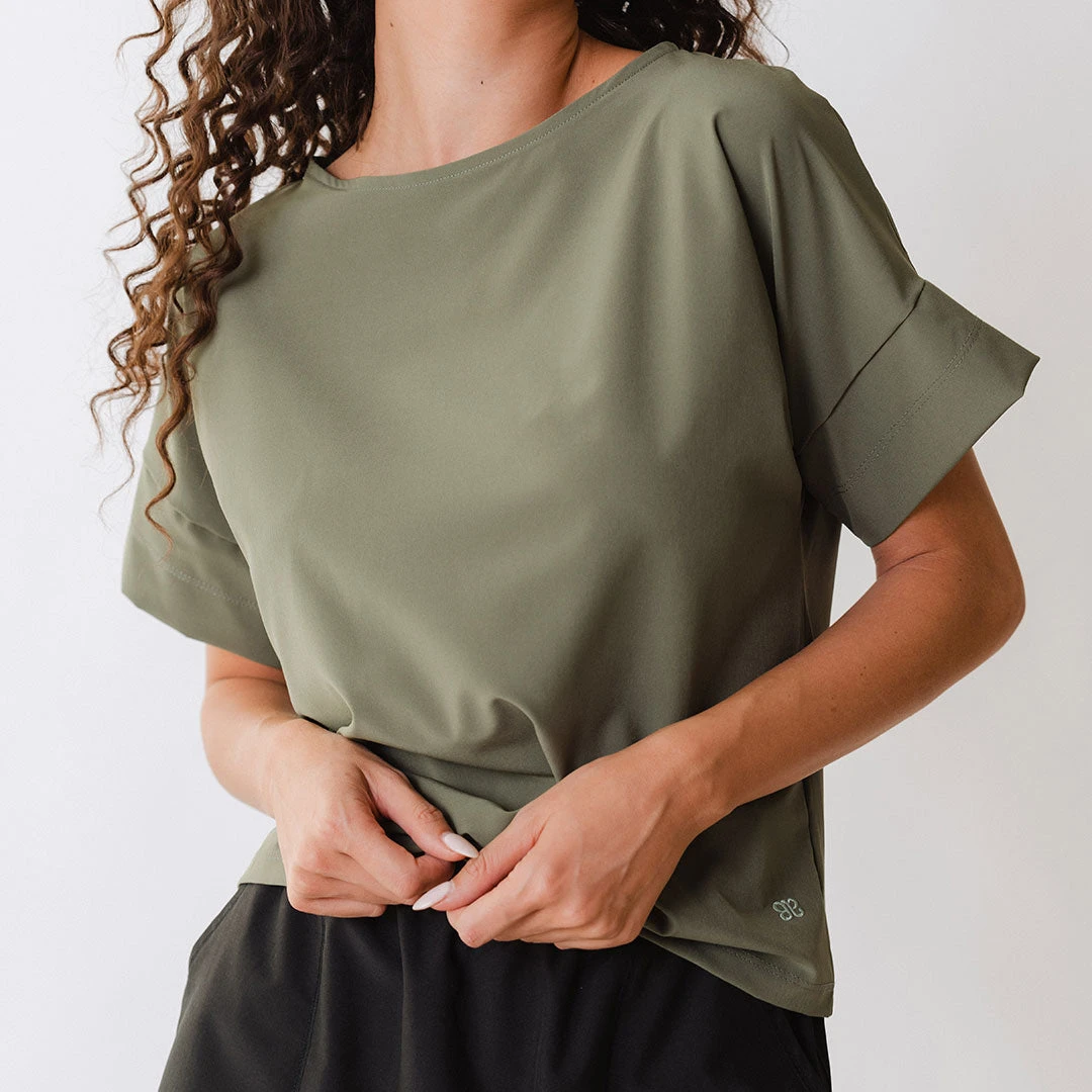 Boss Crop Tee, Sage 3 Boss Crop Tee, Sage