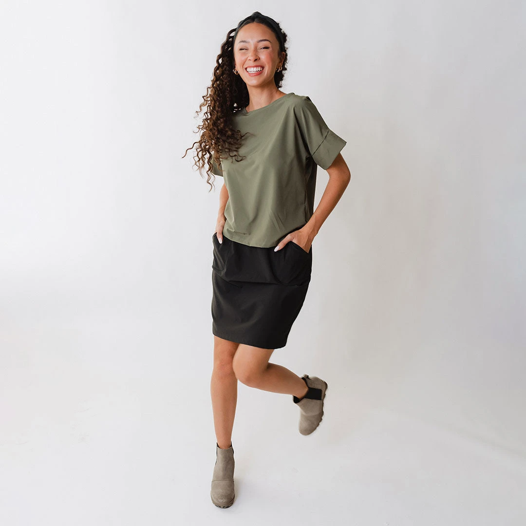 Boss Crop Tee, Sage 6 Boss Crop Tee, Sage - Image 4