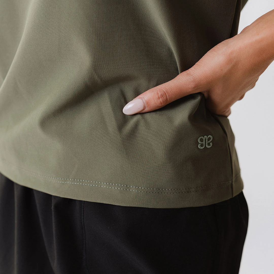 Boss Crop Tee, Sage 9 Boss Crop Tee, Sage - Image 7