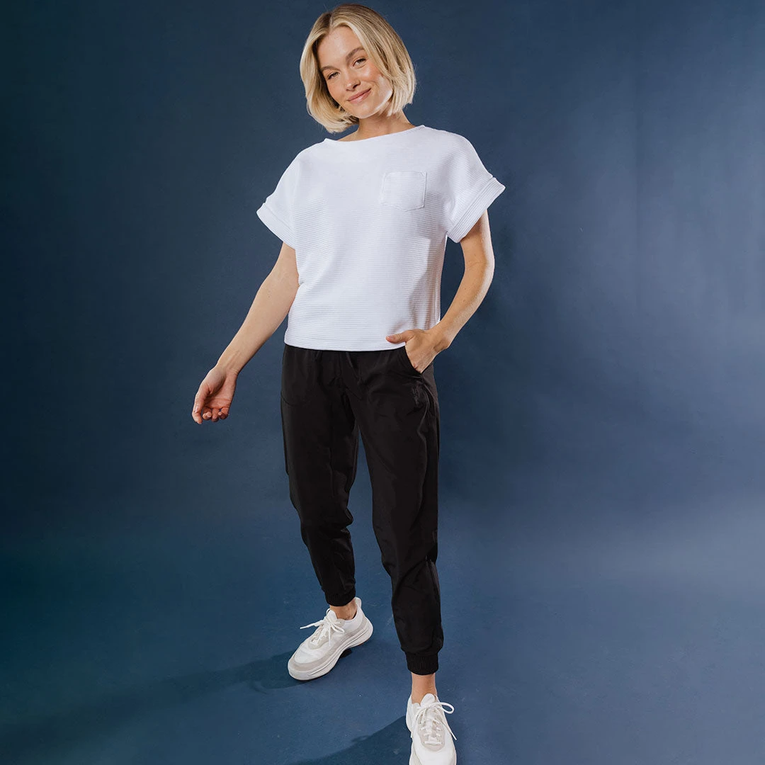 Atlas Ribbed Blouse, White 6 Atlas Ribbed Blouse, White - Image 4