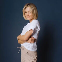 Boss Crop Tee, White -Clothing Promotional Store DSC07227final