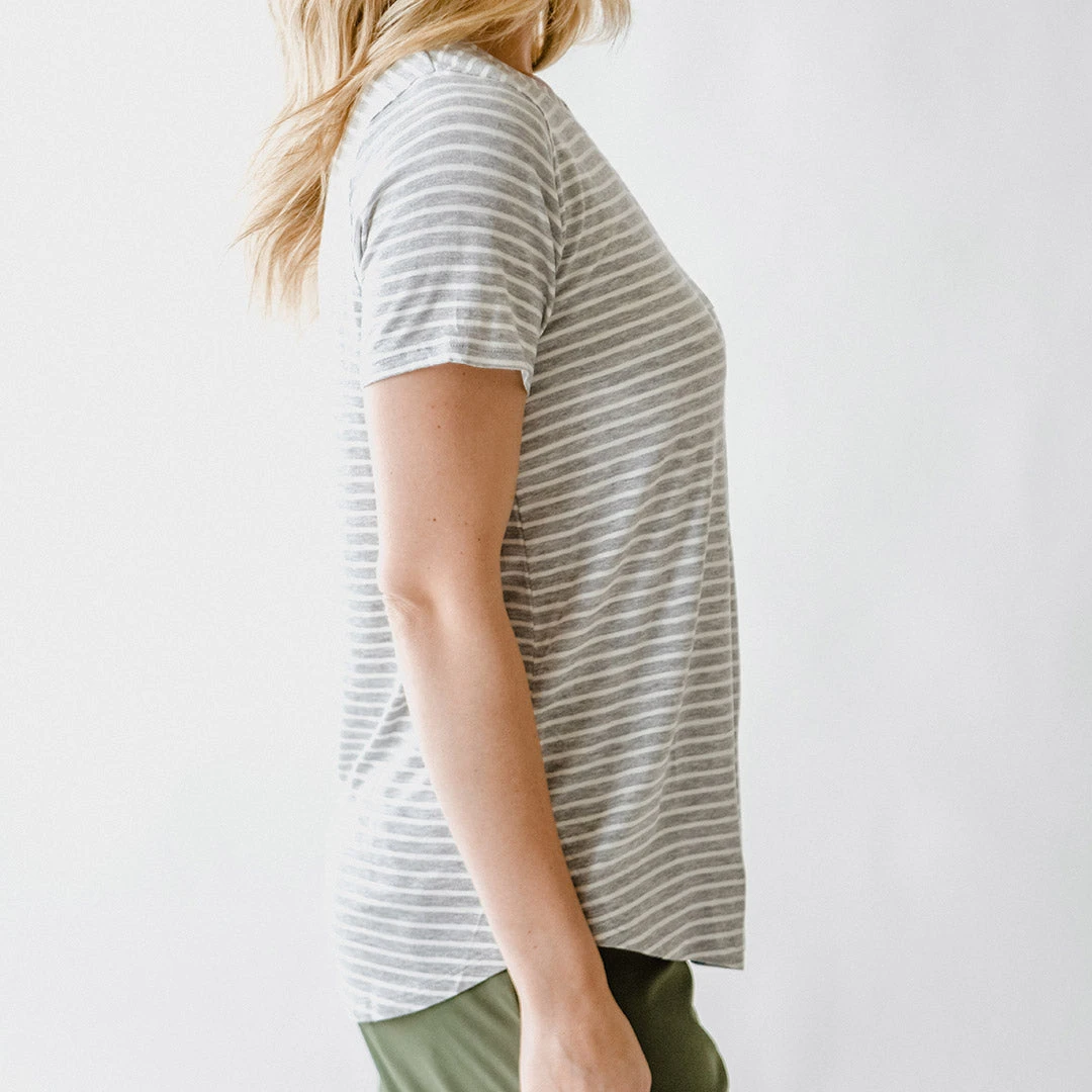 Basic Tee, Heather Grey/Ivory 12 Basic Tee, Heather Grey/Ivory - Image 10