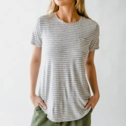 Basic Tee, Heather Grey/Ivory 23 Basic Tee, Heather Grey/Ivory -Clothing Promotional Store DSC 0049 web