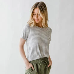 Basic Tee, Heather Grey/Ivory 17 Basic Tee, Heather Grey/Ivory -Clothing Promotional Store DSC 0058 web 1