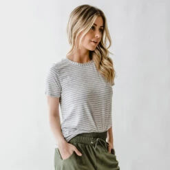 Basic Tee, Heather Grey/Ivory 21 Basic Tee, Heather Grey/Ivory -Clothing Promotional Store DSC 0061 web