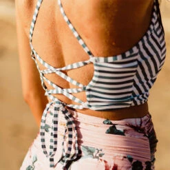 Darling Stripe Switchback Swim Crop 12 Darling Stripe Switchback Swim Crop -Clothing Promotional Store Darling Stripe Switchback4