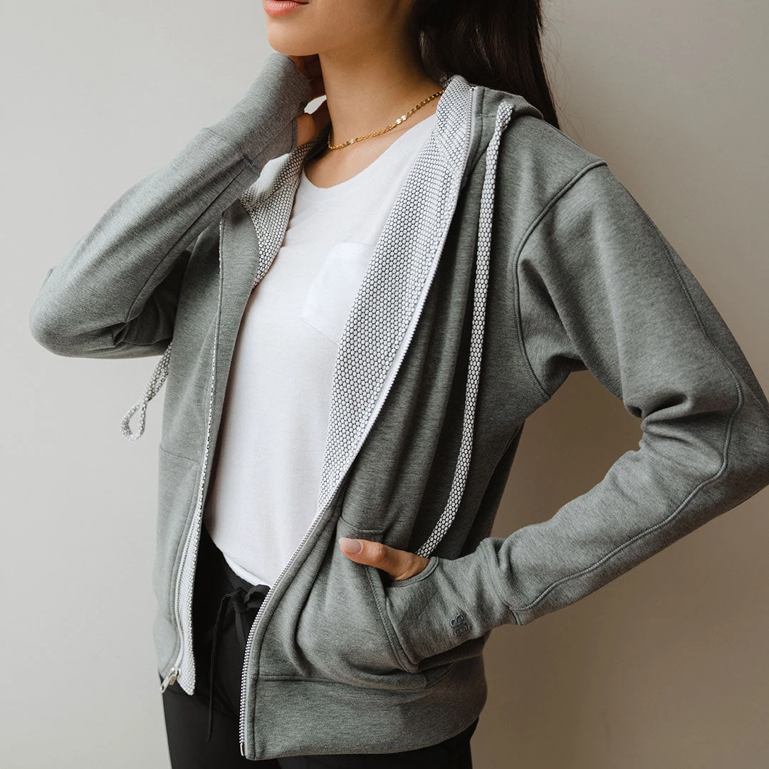 Alta Zip Up Hoodie, Heather Grey 3 Alta Zip Up Hoodie, Heather Grey