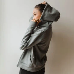 Alta Zip Up Hoodie, Heather Grey 18 Alta Zip Up Hoodie, Heather Grey -Clothing Promotional Store GREY ALTA ZIP UP HOODIE 16 1