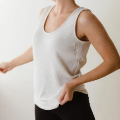 Waffle Tank, Oatmeal -Clothing Promotional Store HELLO COZY TANK OATMEAL 6