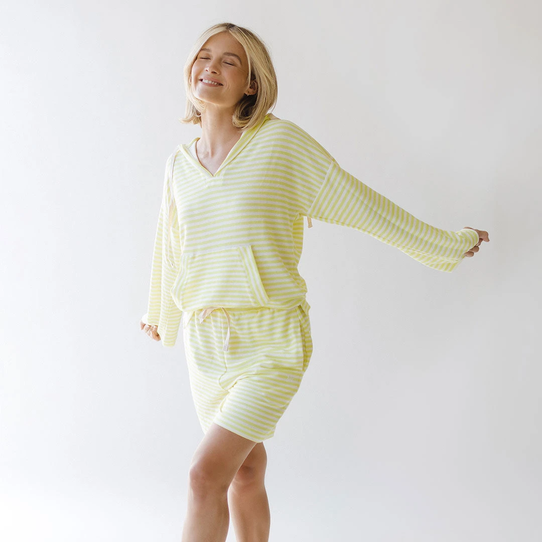 Sailor Stripe Hoodie, Yellow Stripe 6 Sailor Stripe Hoodie, Yellow Stripe - Image 4