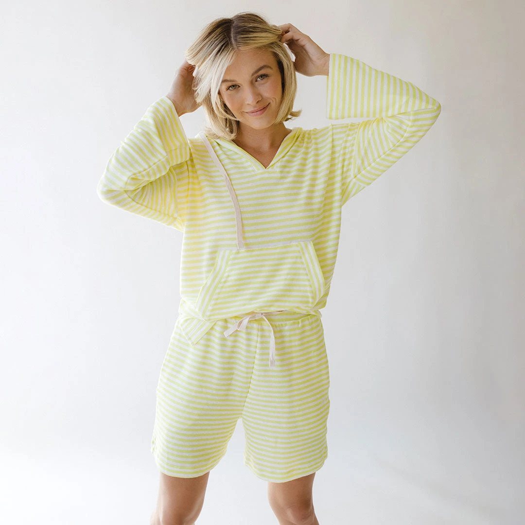 Sailor Stripe Hoodie, Yellow Stripe 5 Sailor Stripe Hoodie, Yellow Stripe - Image 3