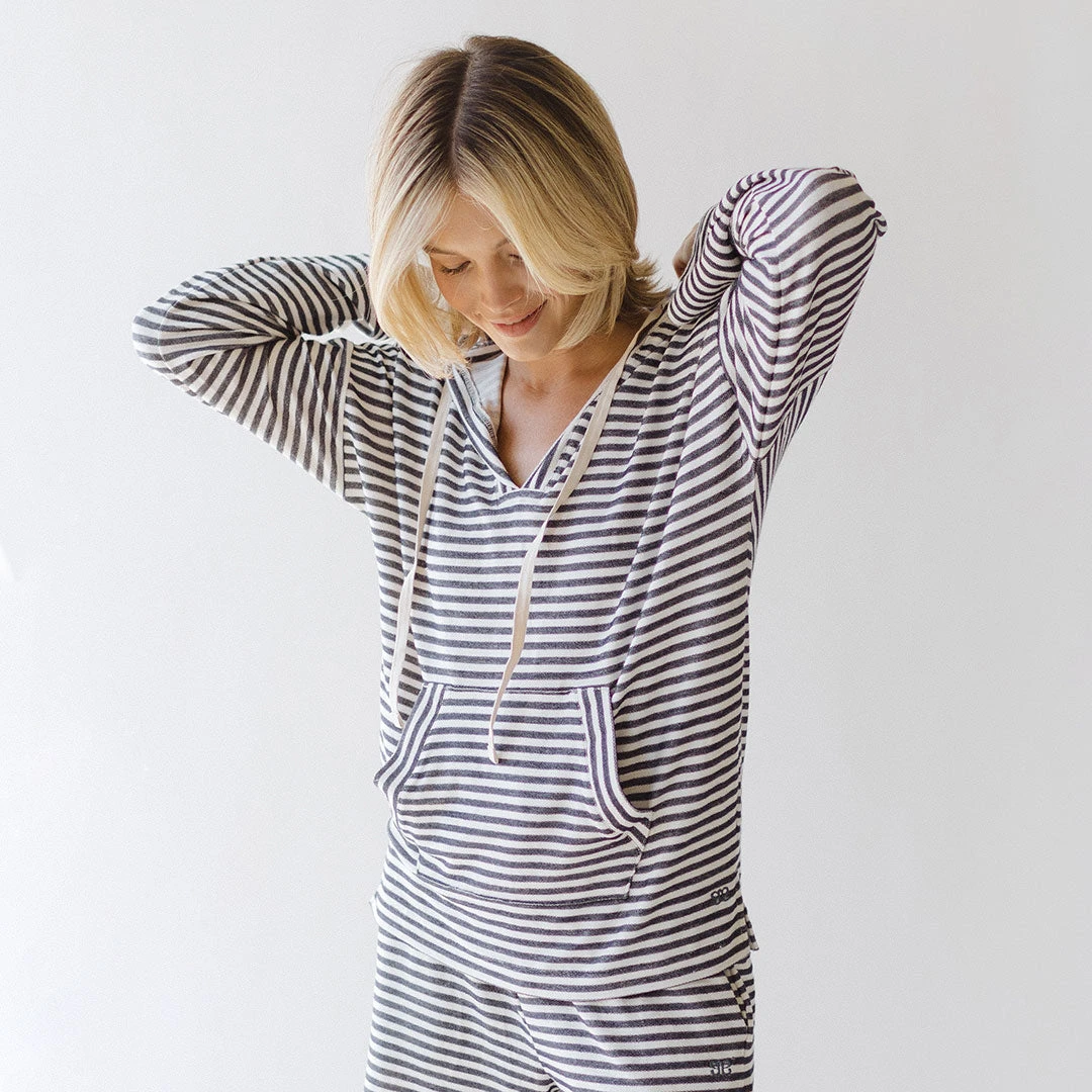 Sailor Stripe Hoodie, Navy Stripe 5 Sailor Stripe Hoodie, Navy Stripe - Image 3