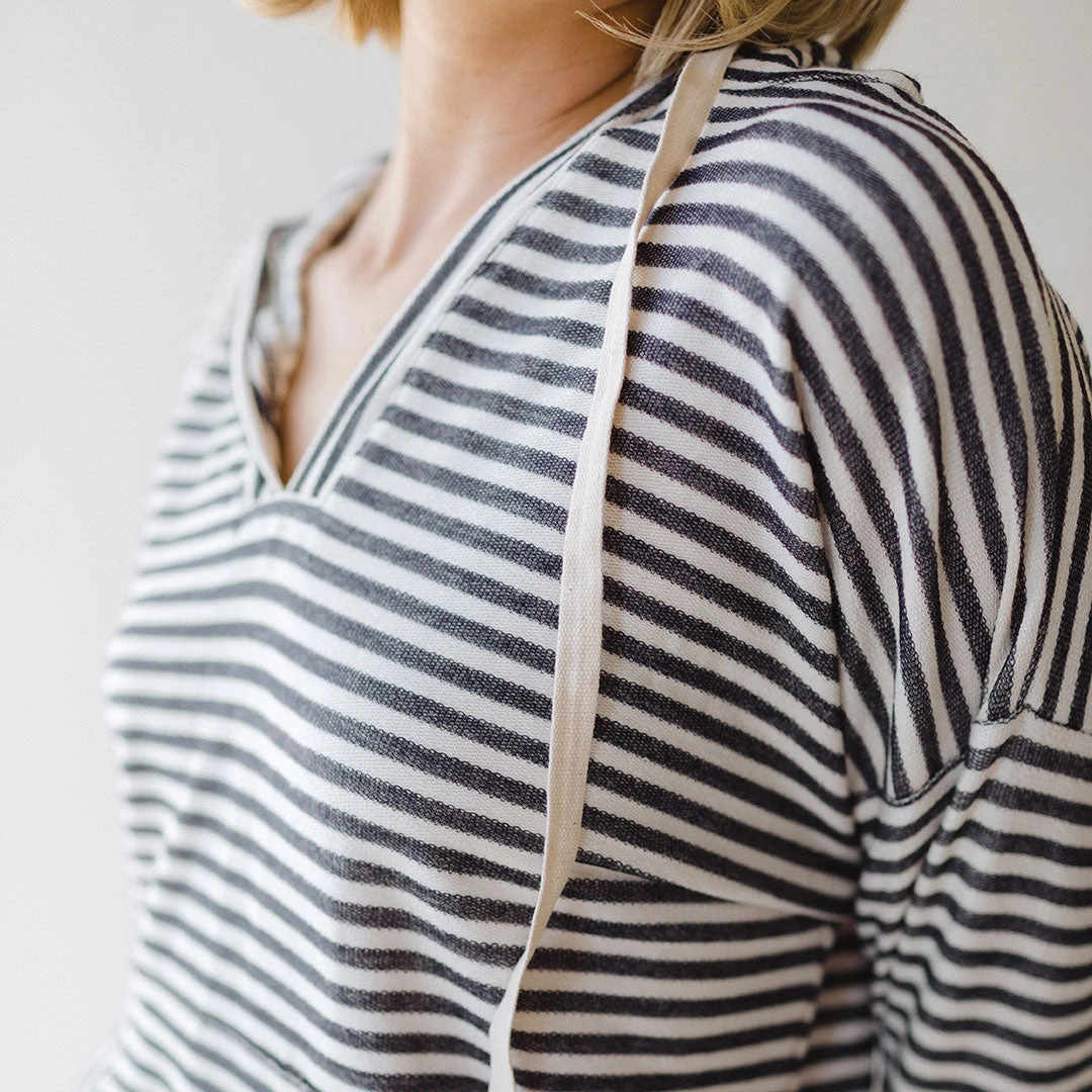 Sailor Stripe Hoodie, Navy Stripe 8 Sailor Stripe Hoodie, Navy Stripe - Image 6