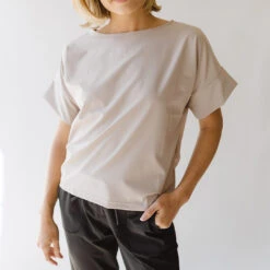 Boss Crop Tee, Cobblestone -Clothing Promotional Store I2A9547final