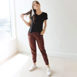 Clothing Promotional Store -Clothing Promotional Store JETSETTERS MAROON WINDOWPANE 14 1