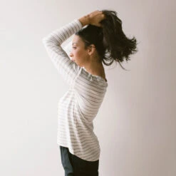 Long Sleeve Tee, Grey Venice Stripe -Clothing Promotional Store LONG SLEEVE GREY VENICE STRIPE 6