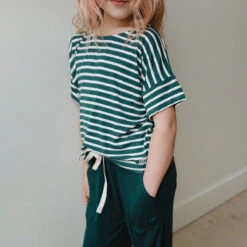 Mini Candy Cane Green Pajama Set 13 Mini Candy Cane Green Pajama Set -Clothing Promotional Store MINI GREEN STRIPE SET 5