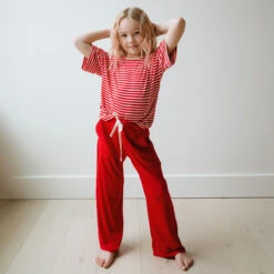Mini Candy Cane Red Pajama Set