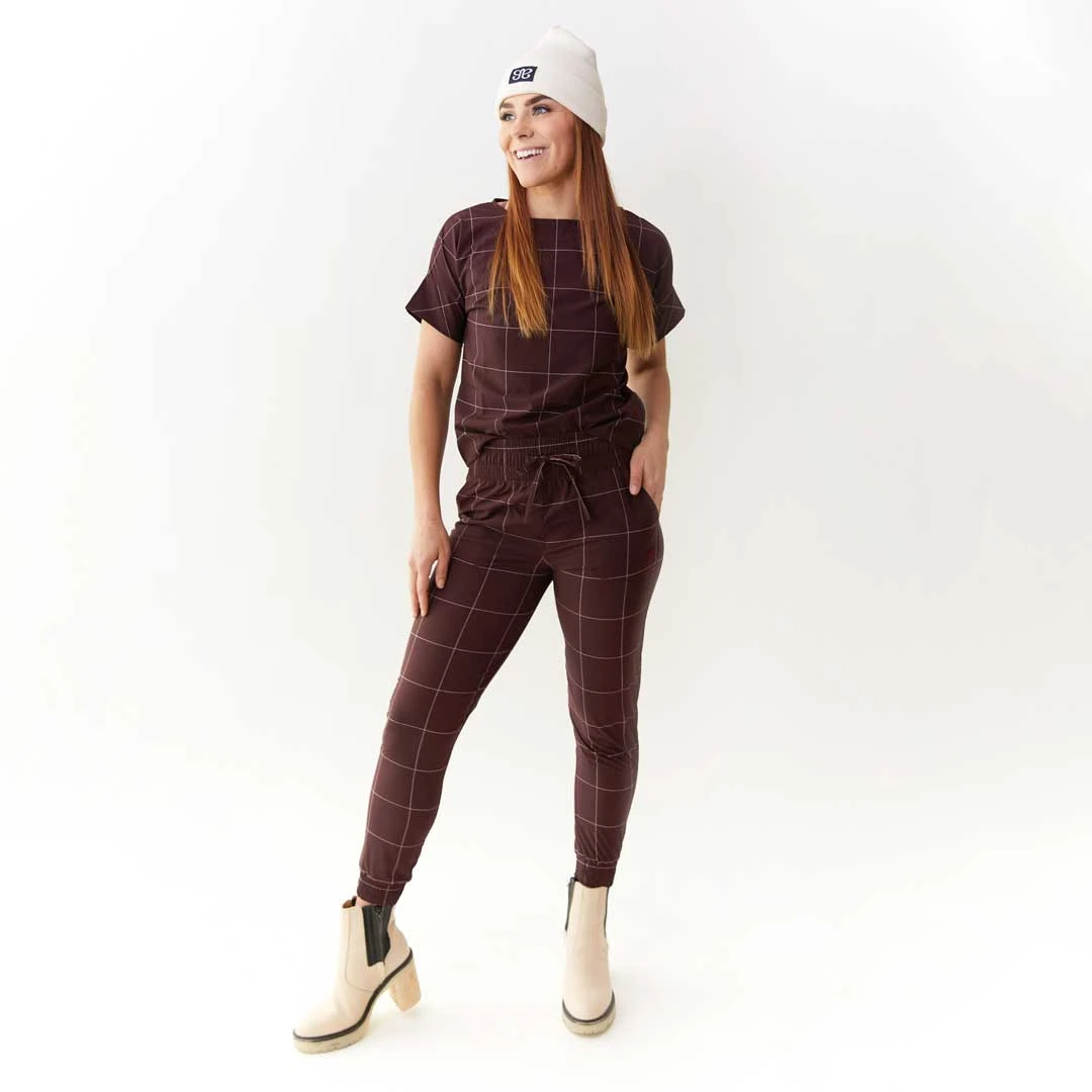 Destination Joggers, Maroon Windowpane 3 Destination Joggers, Maroon Windowpane