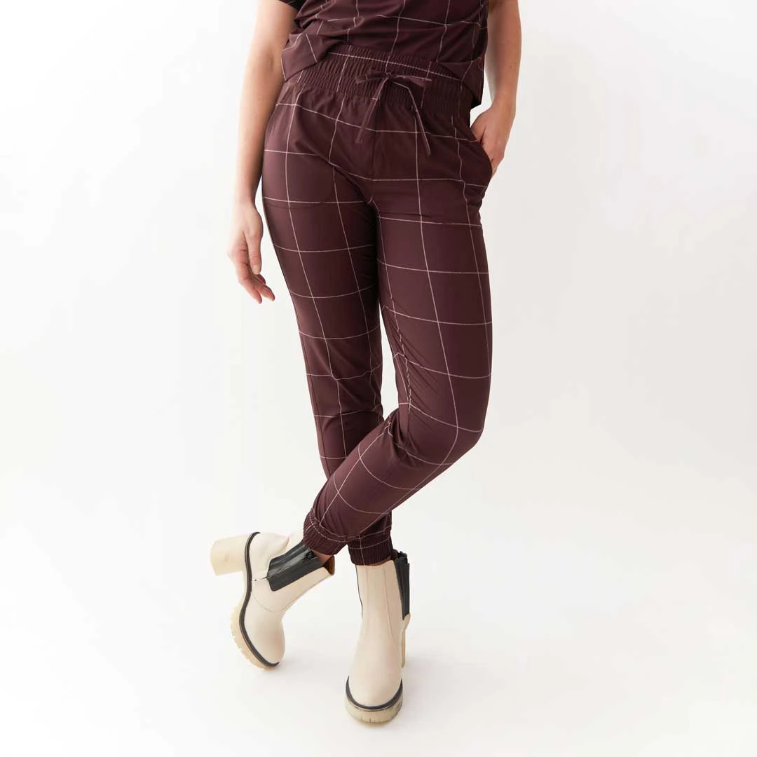 Destination Joggers, Maroon Windowpane 4 Destination Joggers, Maroon Windowpane - Image 2