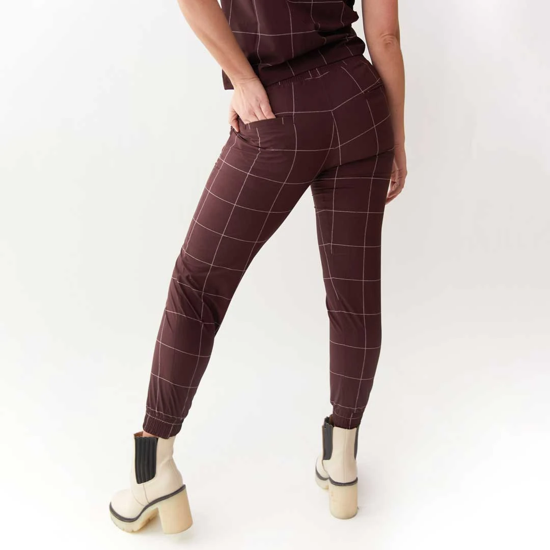 Destination Joggers, Maroon Windowpane 7 Destination Joggers, Maroon Windowpane - Image 5